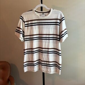 Denim & Flower White‎ and Brown Short Sleeve Tee